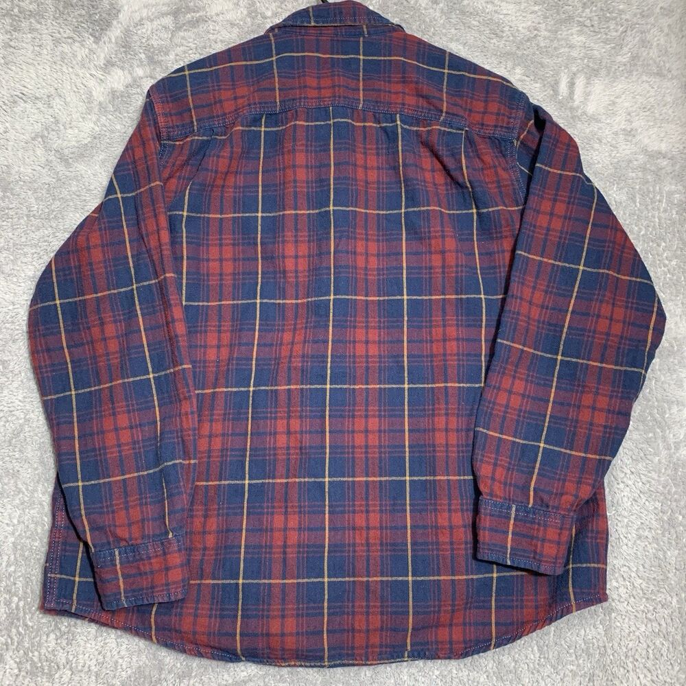 George Men's Plaid Long Sleeve Shirt XL (46-48) Red & Blue Cotton - Picture 8 of 8